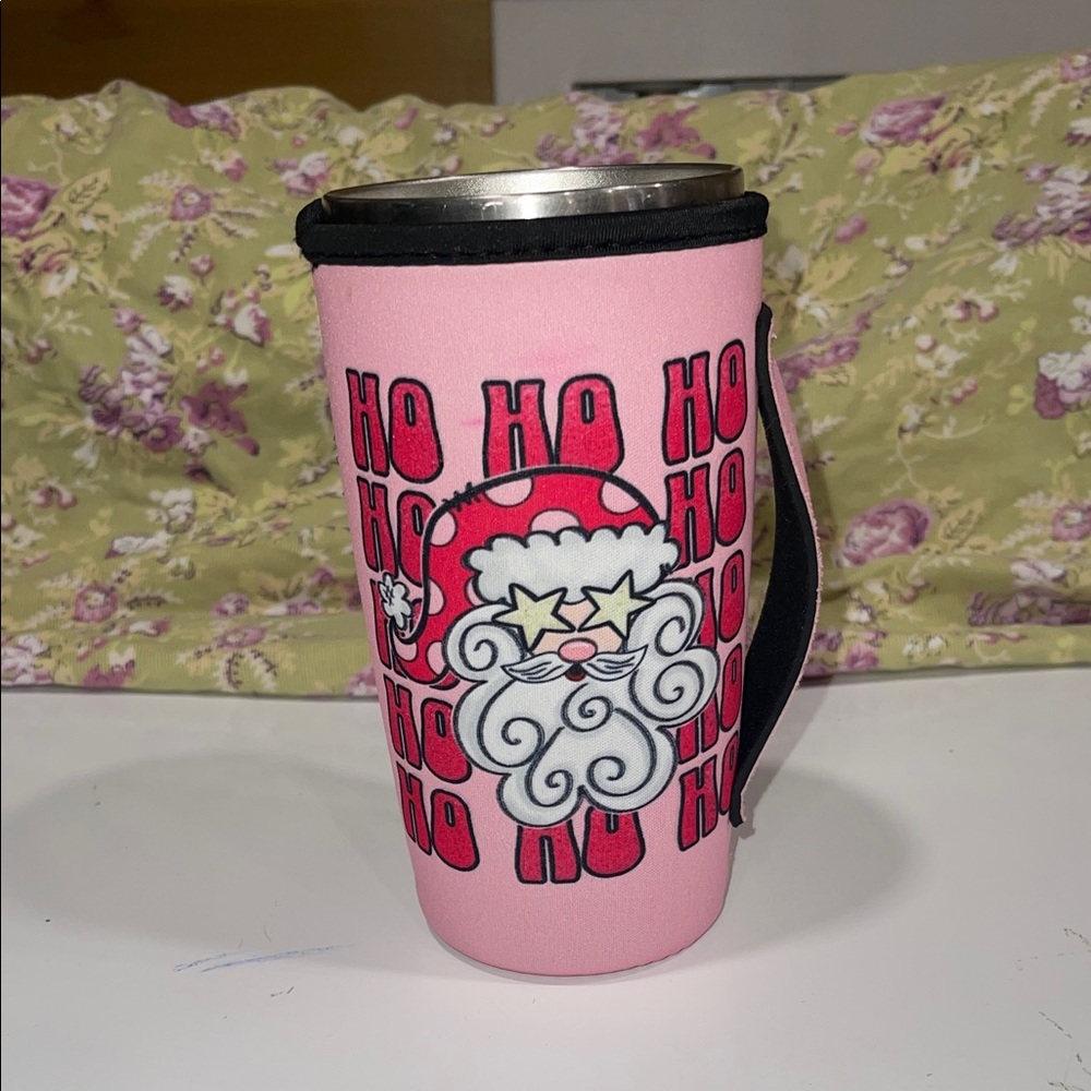 Santa Claus Pink Travel Mug